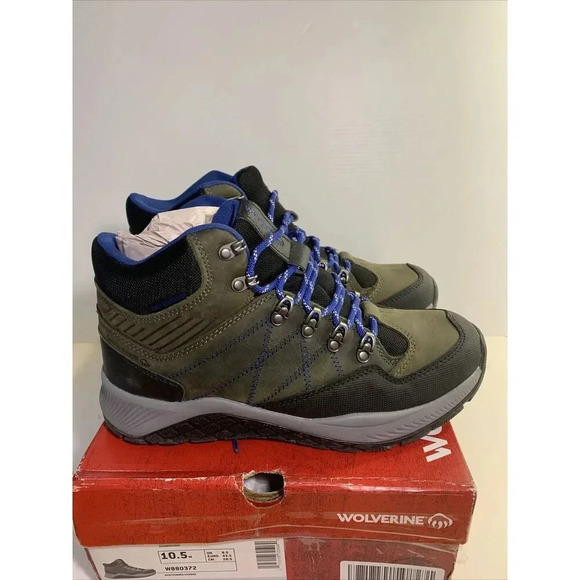 9073. Wolverine Boots Mid Hiker WP,Charcoal/Gray-US 10.5 Mens - Picture 1 of 5